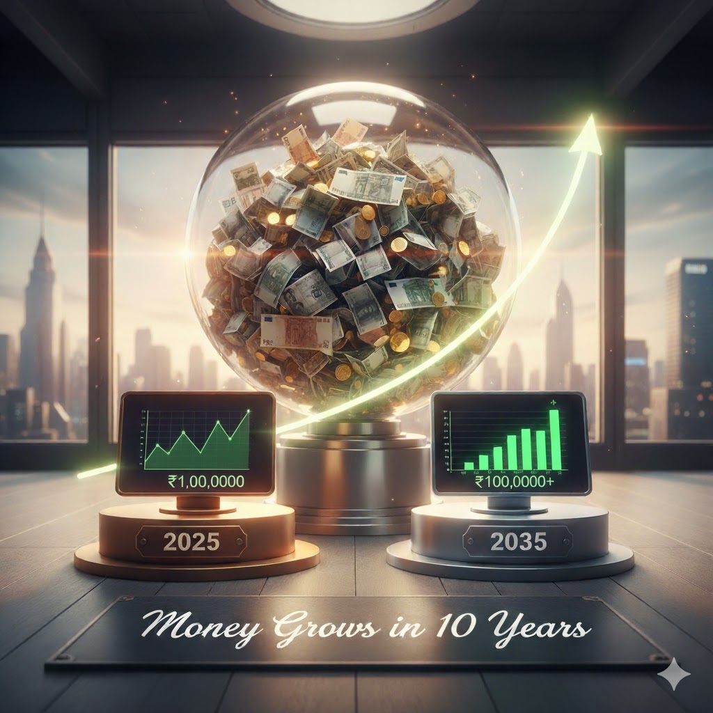 How much 1,00,000 grows